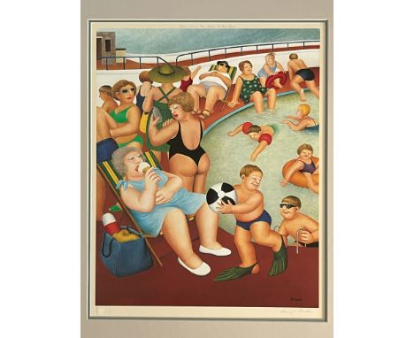 Beryl Cook Signed Lithograph, Limited Edition Number 524/850 published 1992   'The Bathing Pool'  Unframed and measures  19 x