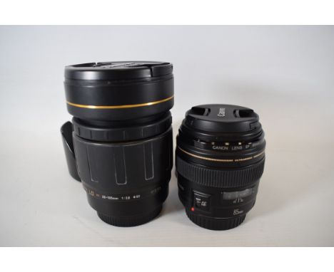 Tamron SP AF LD 28-105mm lens plus Canon EF 85mm lens. See photos. 