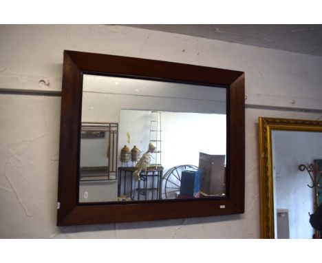 Vintage Mirror with dark wood surround.. Measures approx 27 x 33 Inches. See photos.  S2