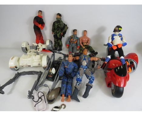 Job lot of Action man figures and vehicles.