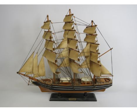 Model boat of the Cutty Sark, 21.5" tall and 24" long.