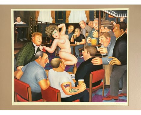 Beryl Cook Signed Lithograph Limited Edition Number 692/850  Published 1988    'Lunchtime Refreshment'  19 x 24 inches. Unfra