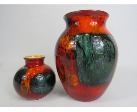 2 Poole pottery Gemstones vases, the tallest stands 20.5cm smaller 10.5cm.