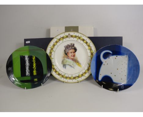 Royal Doulton Limited edition plate and two Royal Worcester Govinder cat plates all with boxes.