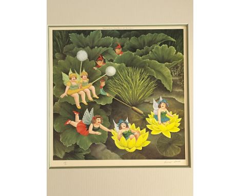 Beryl Cook Signed Lithograph, Limited Edition Number 108/650 Published 1996.  Faries and Pixies' Mounted but unframed and mea
