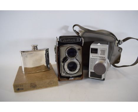 Vintage Cine Camera with carry case By Jelco plus a Vintage Yashica Box Camera 