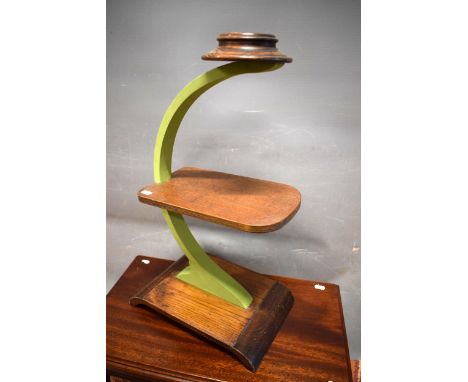 Art Deco Three Tier plant stand/shelf/unit made from Oak which has been overpainted.   Height 21 inches. See photos. S2