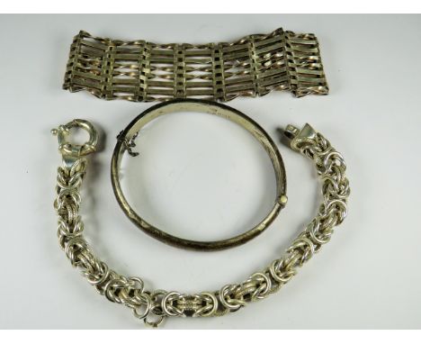 Selection of 925 Silver bracelets &amp; Bangle.  Approx 65.8g