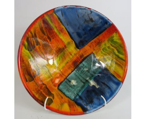 Large Poole pottery Gemstones bowl, 33cm diameter.