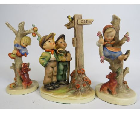3 Goebel Hummel figurines "Crossroads" "Culprits" etc.