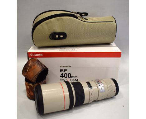 Canon 400mm F/5.6L  USM Lens with Soft case. 