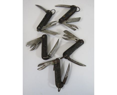 5 Military issue British army jack penknives 1940s/50s