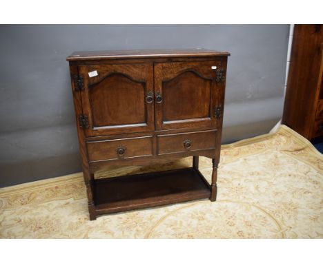 Old Charm style Oak cabinet with shelf. See photos.