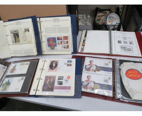 Six Nicely presented albums of Royal commemorative Mint stamps, first day covers, Coin first day covers.  See photos. 