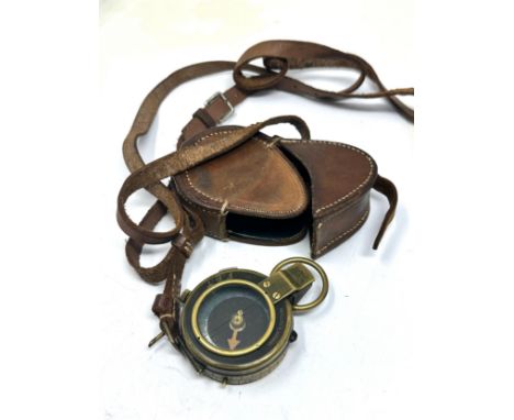 WW1 British Military Compass &amp; Leather Case Both Dated 1917 Compass Marked