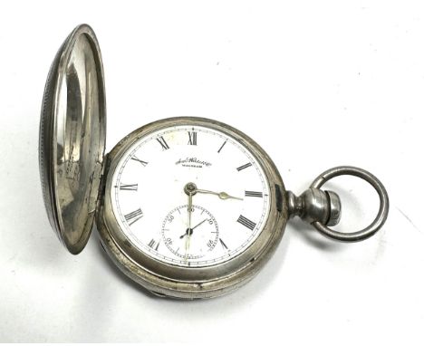 .800 SILVER Gents Full Hunter Pocket Watch Hand-wind S&amp;R