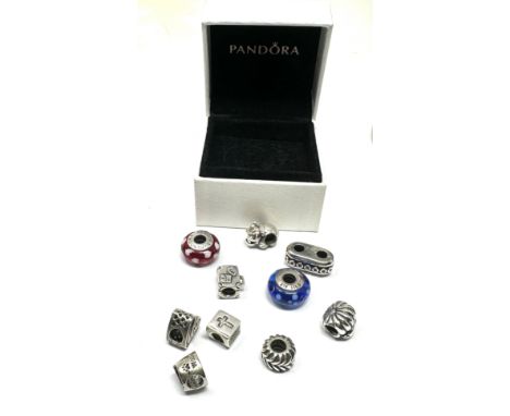 A collection of silver charms by designer Pandora (36g)
