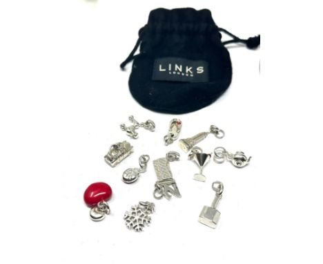 A collection of silver charms by designer Links of London (51g)