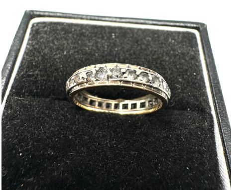 Vintage 9ct gold white stone eternity ring weight 2g