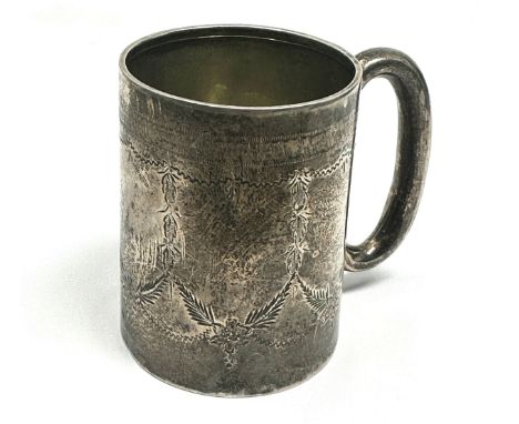 silver christening mug 