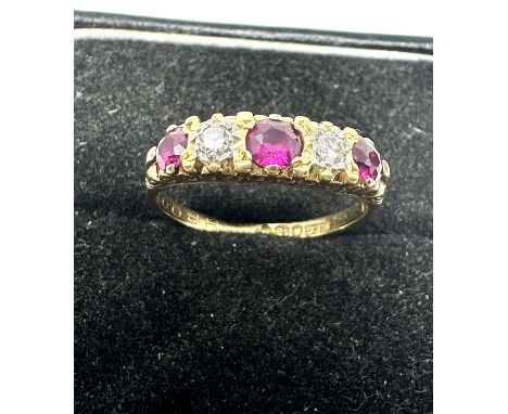 18ct gold antique ruby &amp; diamond ring (3.2g)