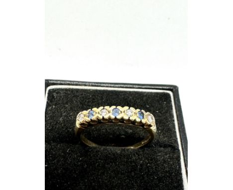 9ct gold diamond &amp; sapphire  ring (2.3g)