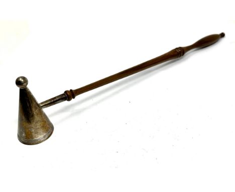 .925 sterling silver vintage snuffer w/ wooden handle