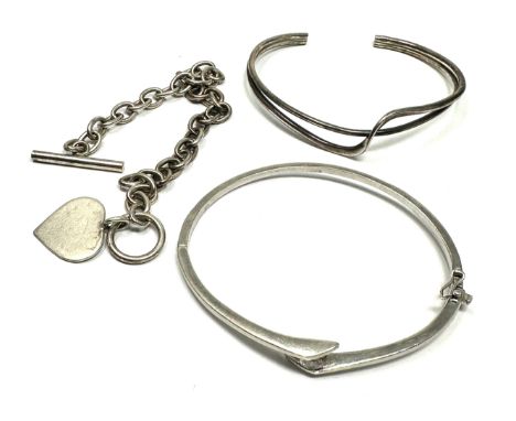 3 silver bracelets 34g