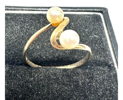 9ct gold  cultured pearl dress ring (1.2g)