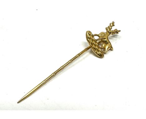 9ct gold vintage stag stick pin (0.9g)