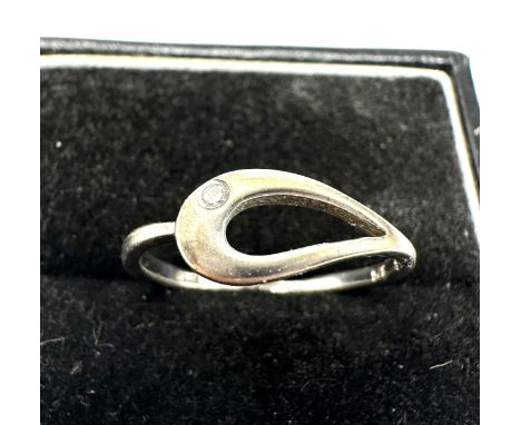 vintage 9ct white gold diamond ring 1.8g