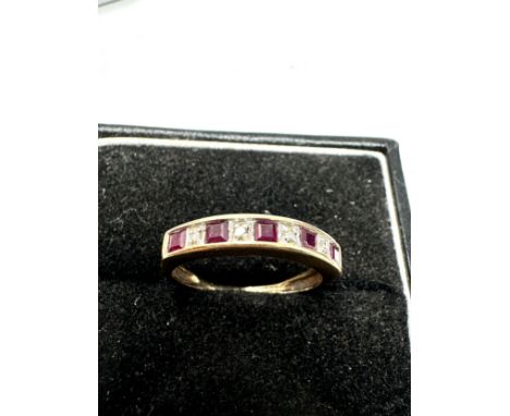 9ct gold diamond &amp; ruby ring (1.8g)