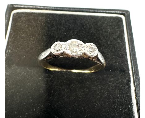 Vintage 18ct &amp; plat diamond ring weight 2.1g