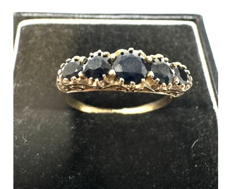 vintage 9ct gold sapphire ring weight 1.9g