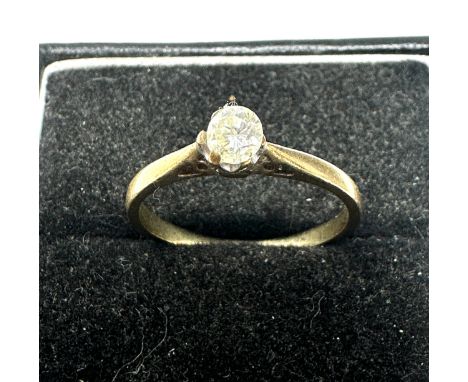 9ct gold antique  diamond solitaire ring (1.7g)