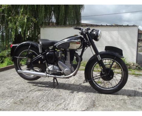 A 1949 BSA B31 350cc, registration number 469 XUF, black. For 1945 BSA introduced their new B31, it was initially available w