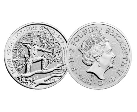 2021 Robin Hood 1oz Silver Coin: 2021 Robin Hood 1oz silver bullion coin, the Royal Mint's first release in the 'Myths & Lege