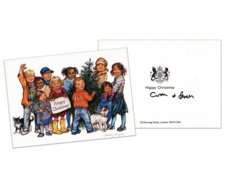 Gordon & Sarah Brown signed Christmas Card: Christmas card signed by former Prime Minister Gordon Brown and his wife Sarah Br