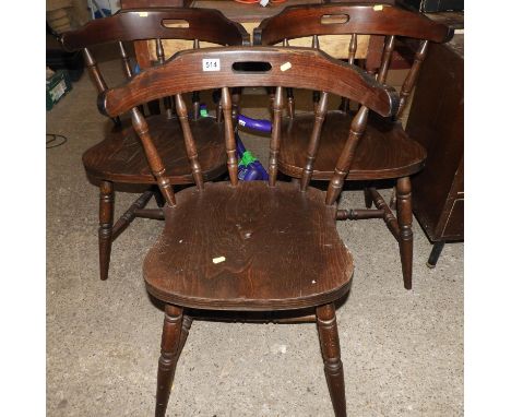 3x Matching Stick Back Pub Chairs 