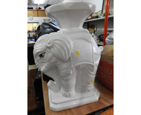 Glazed Ceramic Elephant Seat 