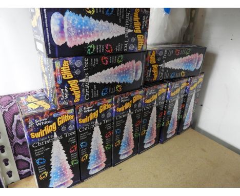 Quantity of Boxed Swirling Glitter Light Up Christmas Trees 