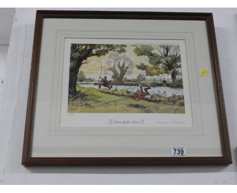 Framed Hunting Print - Down by the River 