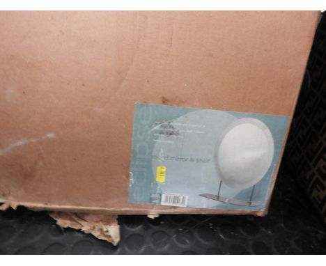 Boxed Round Mirror and Shelf 