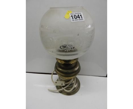 Converted Oil Lamp with Globe 