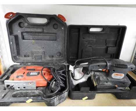 Cased Black and Decker Jigsaw and Cased Challenge Sander 