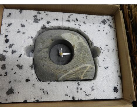 Boxed Rock Mantle Clock 