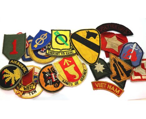 Twenty five Vietnam war era US Army patches. P&amp;P Group 1 (£14+VAT for the first lot and £1+VAT for subsequent lots) 