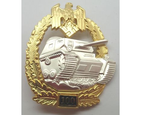 German re-enactment Tank Assault award for 100 engagements of two piece construction. P&amp;P Group 1 (£14+VAT for the first 