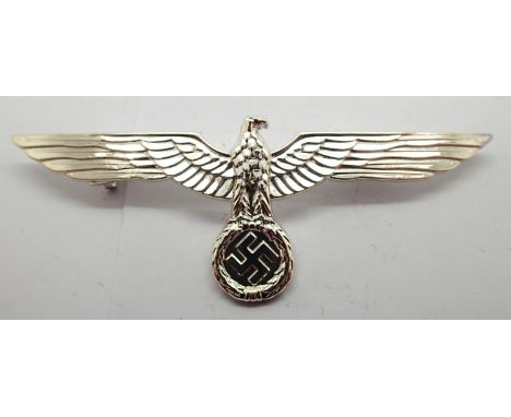 German WWII re-enactment polished breast eagle, L: 9 cm. P&amp;P Group 1 (£14+VAT for the first lot and £1+VAT for subsequent