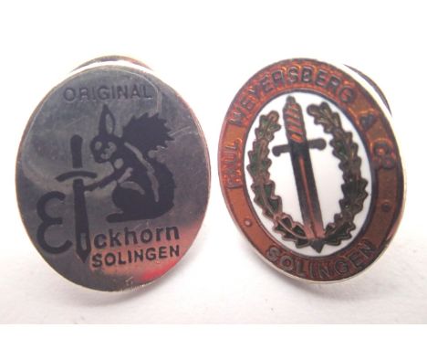 Two German WWII re-enactment enamelled pin badges. P&amp;P Group 1 (£14+VAT for the first lot and £1+VAT for subsequent lots)